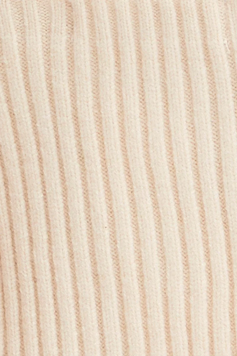 Beige Knit Top Sleeveless Crop Cross Over