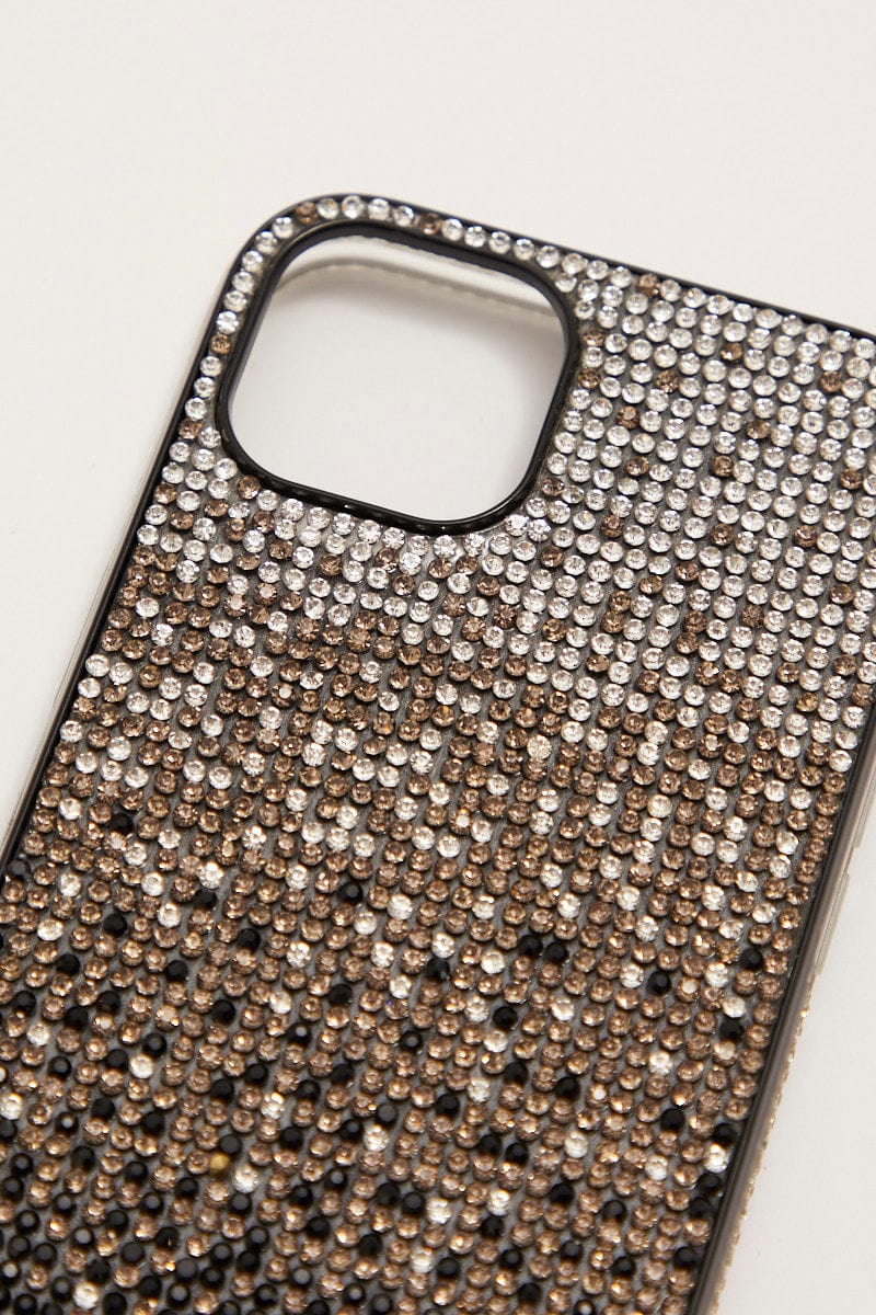 Multi Rhinestones Detail Phone Case For Iphone 14