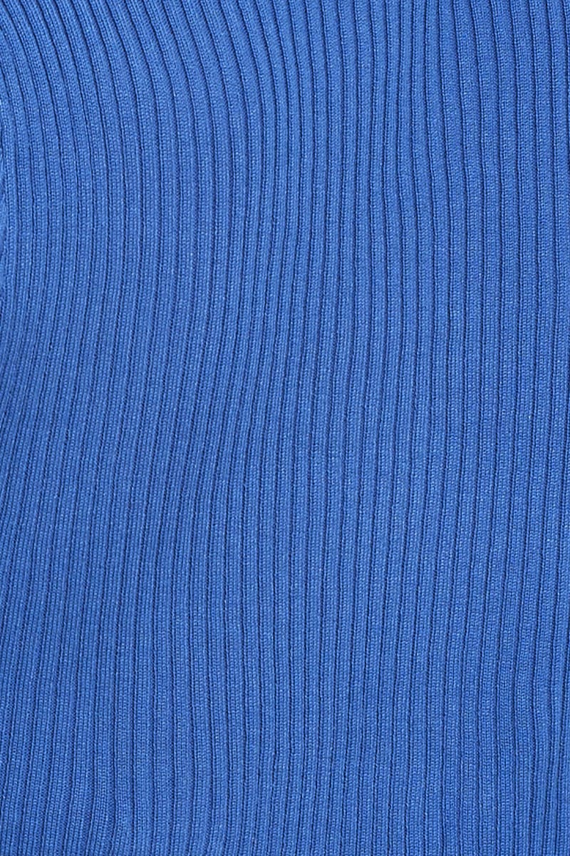 Blue Knit Cardigan Short Sleeve