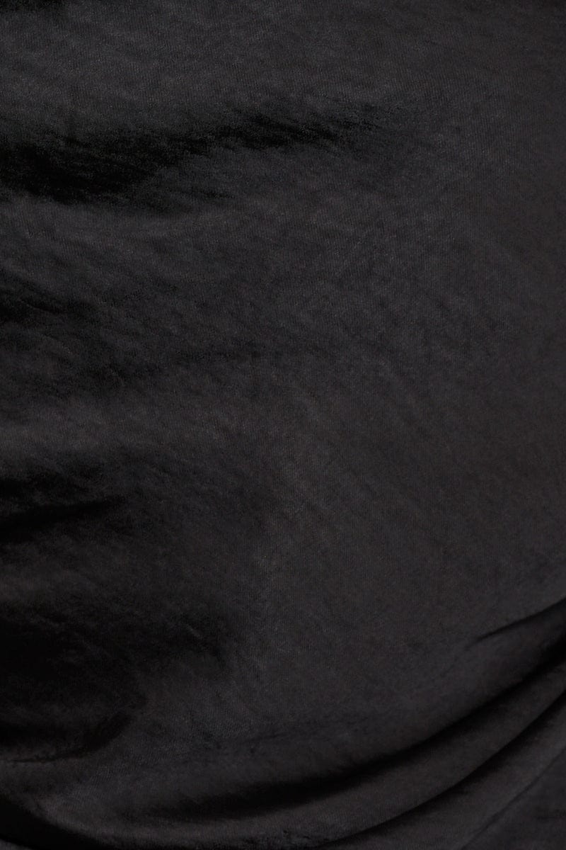 Black Cowl Neck Ruched Cami Top