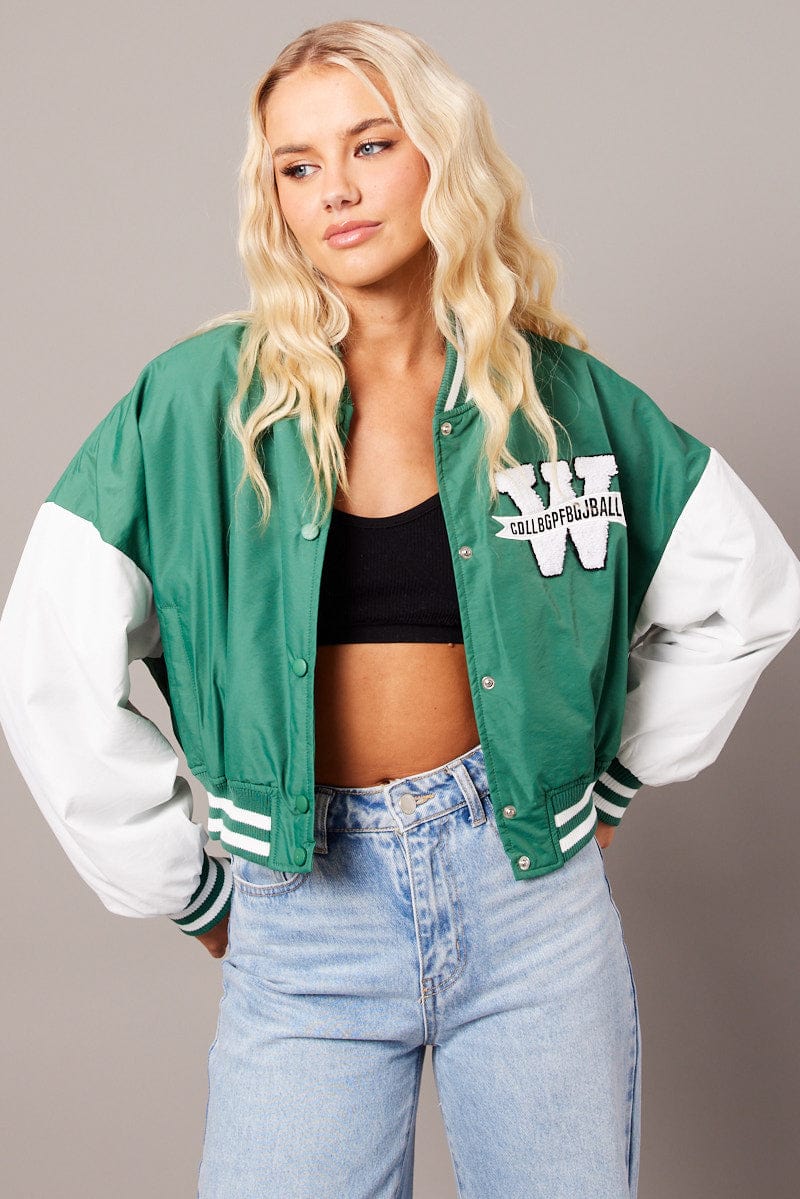Green NYC Varsity Bomber Jacket