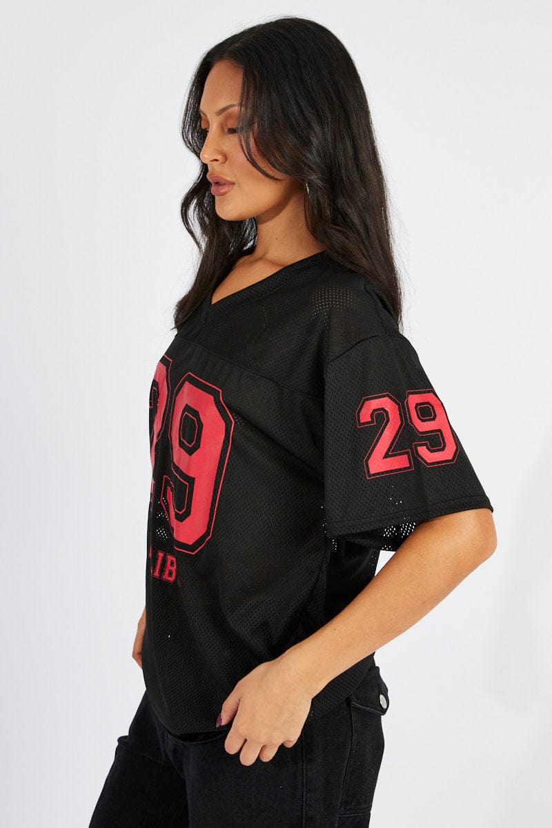Black Sports Tee Short Sleeve