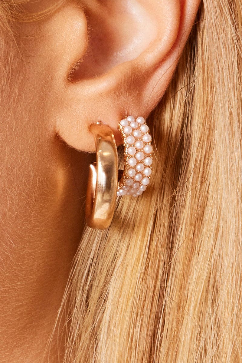 Gold 5 Pack Earrings Set