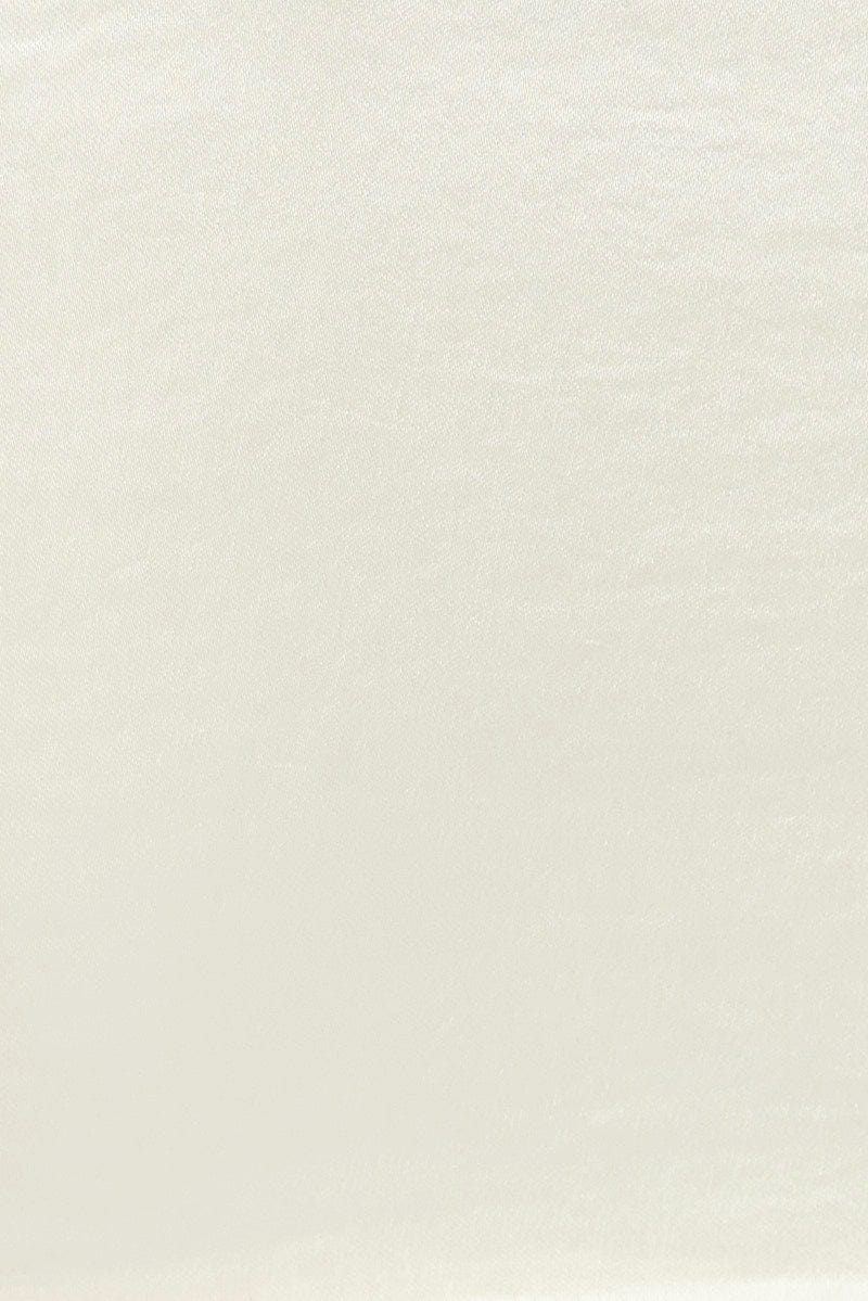 White Cami Top Sleeveless Cowl Neck Crop Satin