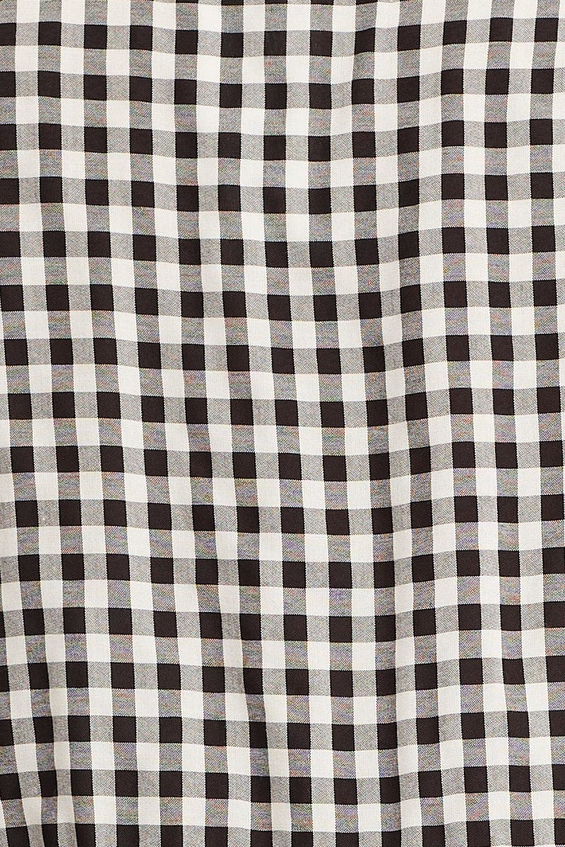 Check Shirt Dress Long Sleeve Button Front