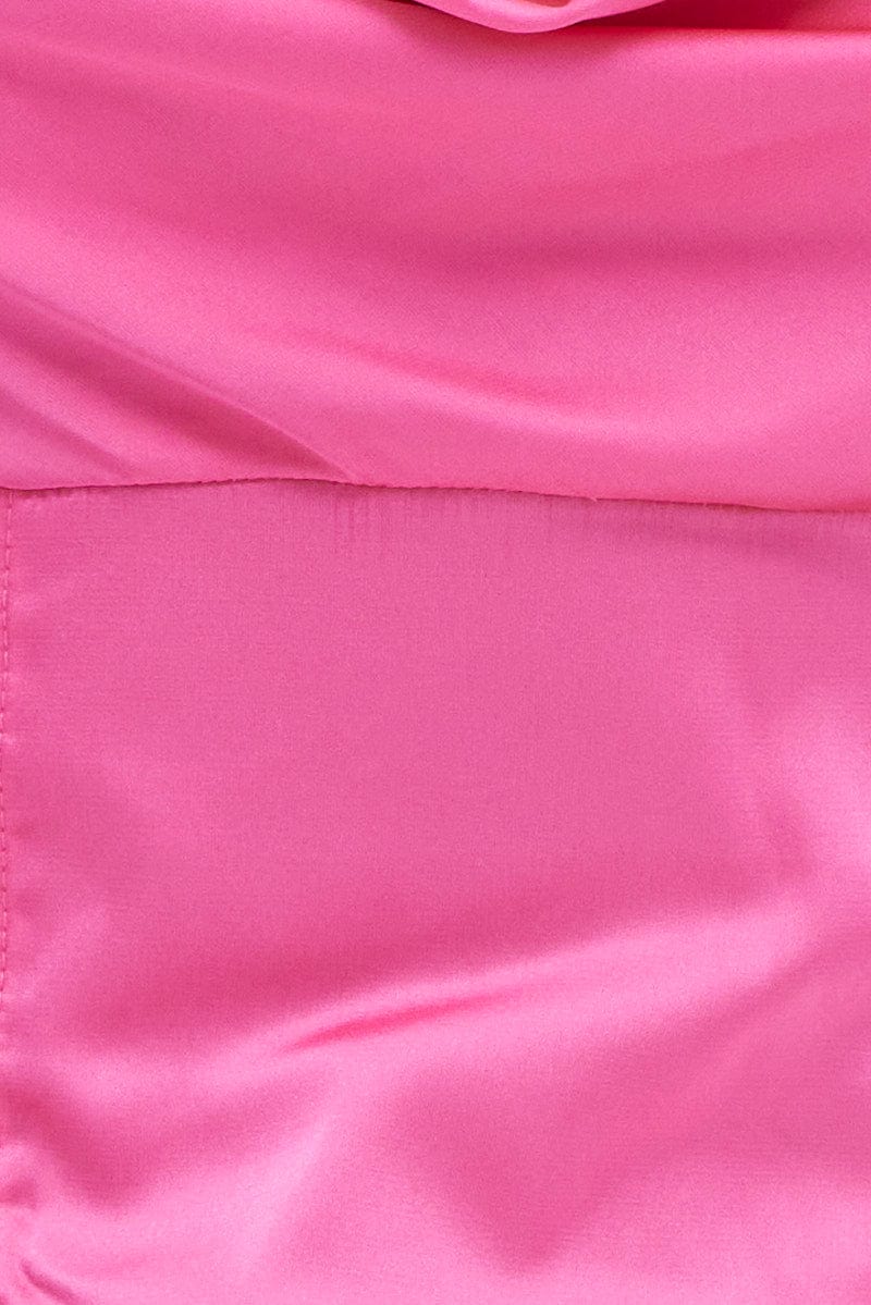Pink Sleeveless Satin Cami Top