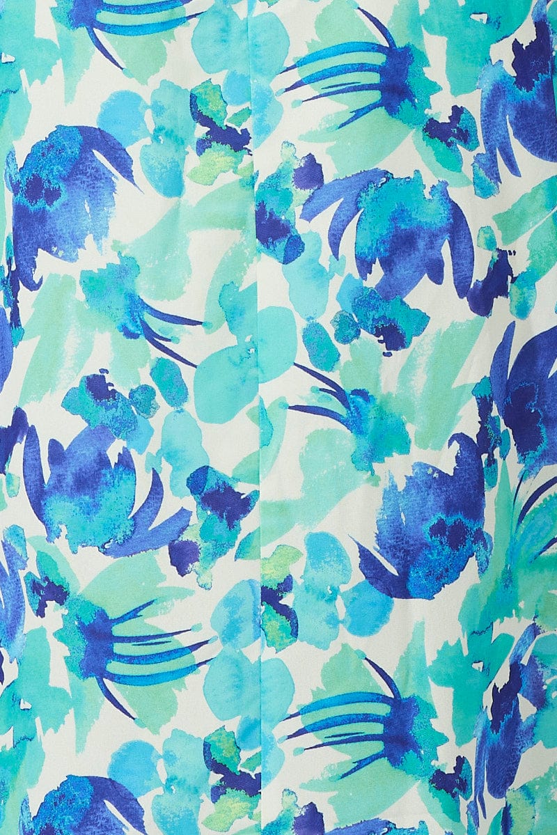 Green Floral Maxi Dress Slip Cami Watercolour Print