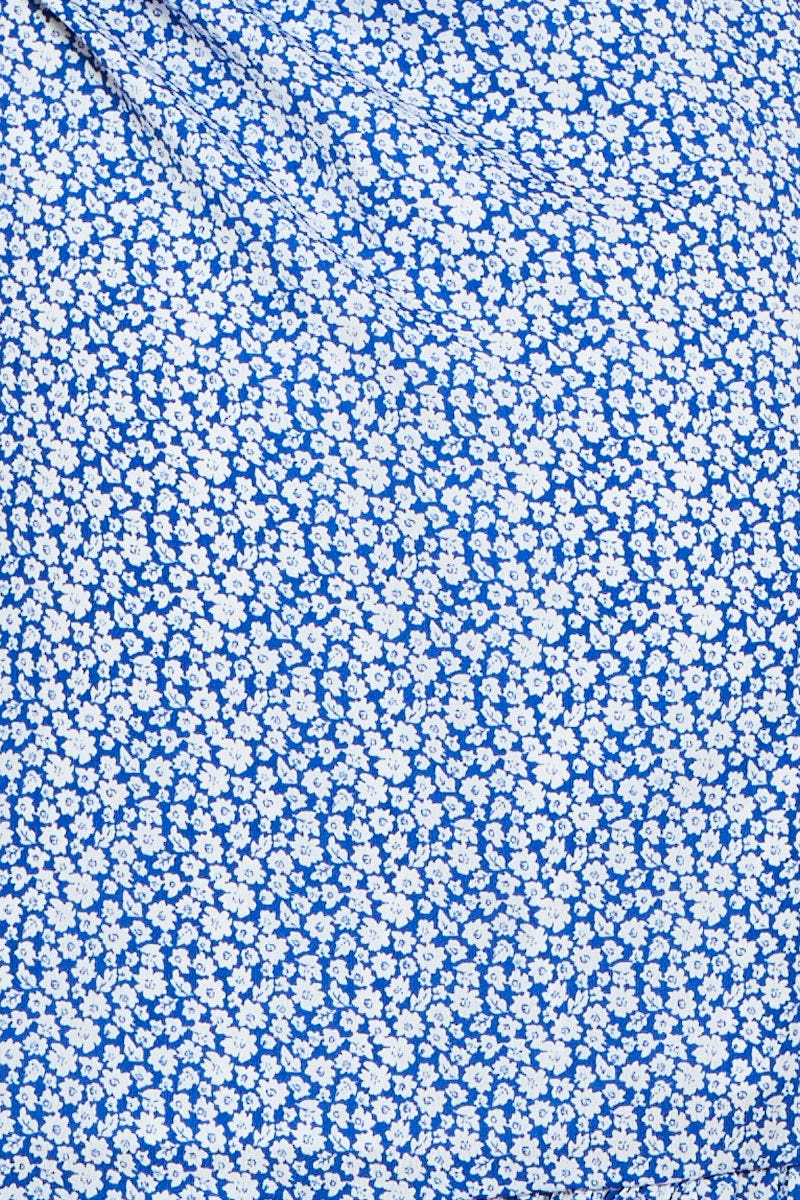 Print Wrap Dress Short Sleeve V Neck