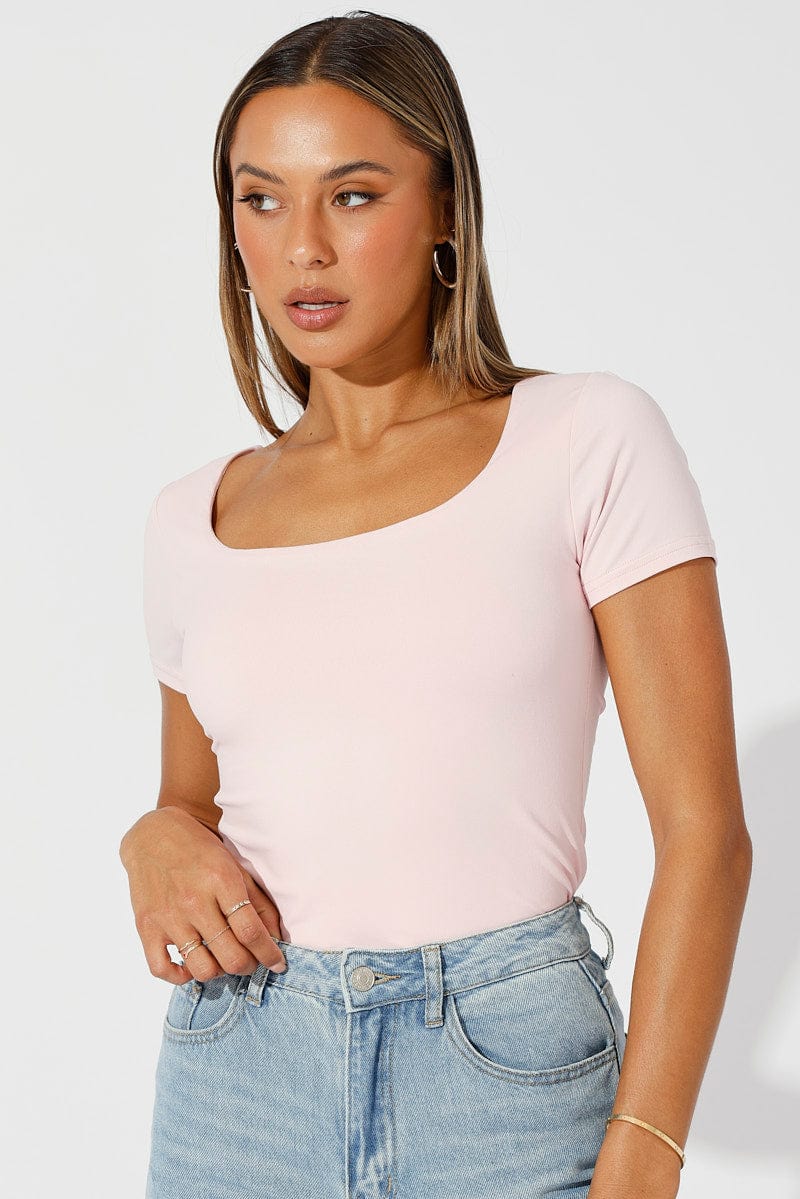 Pink Supersoft Top Short Sleeve