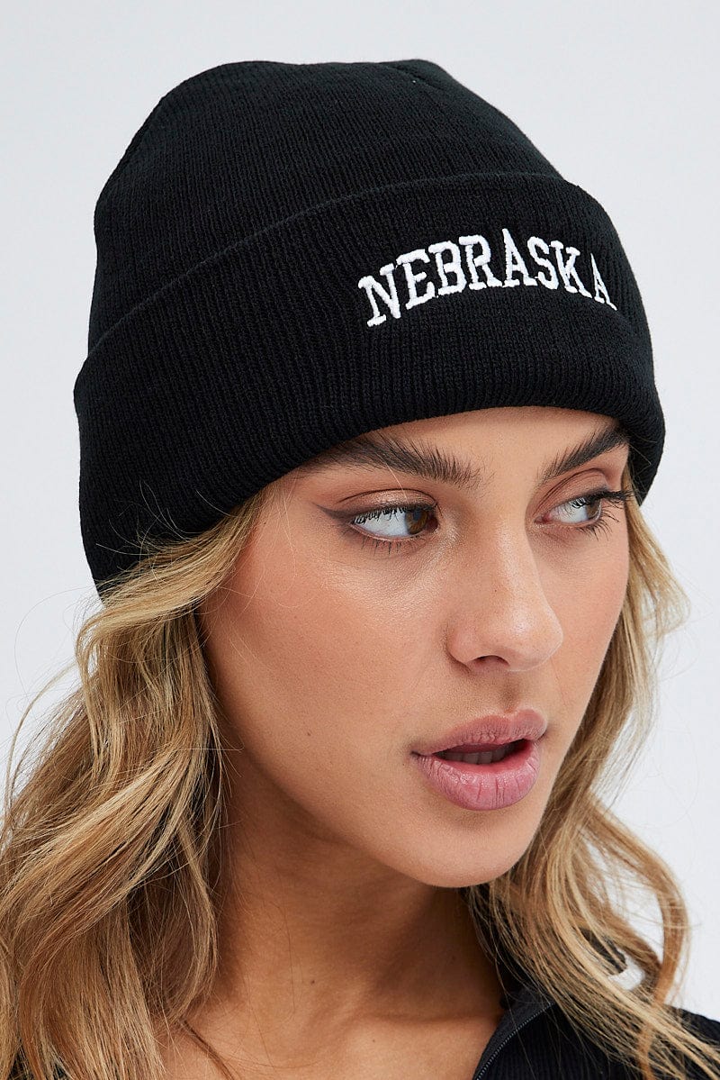 Black Nebraska Beanie