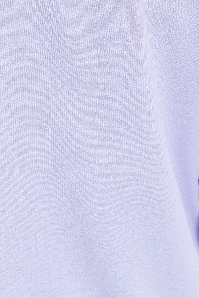 Purple Top Long Sleeve High Neck Back Key Hole Details