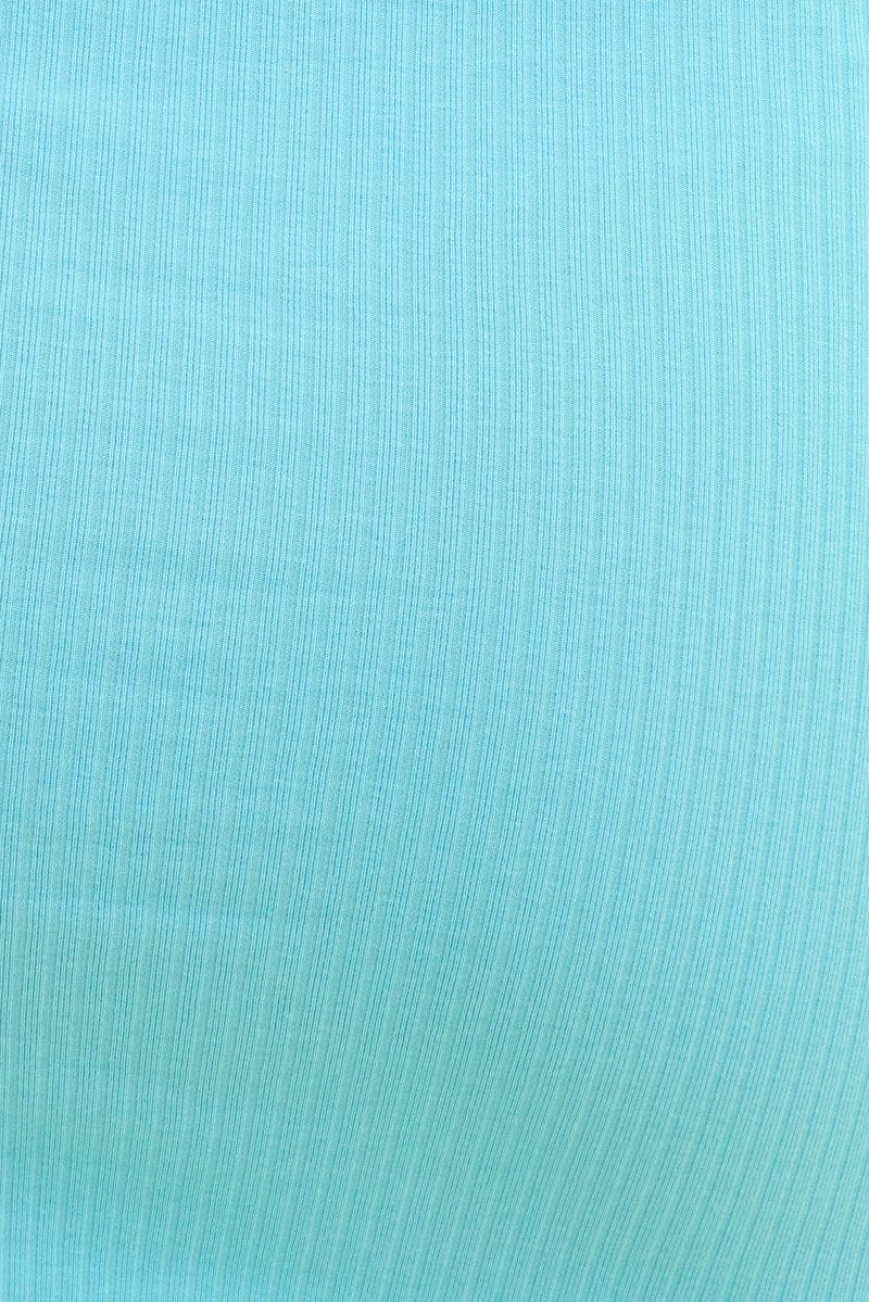 Blue Prea Rib Tank Scoop Neck Dress