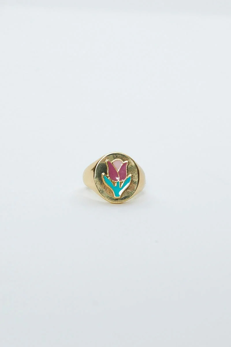 Gold Rose Chunky Ring