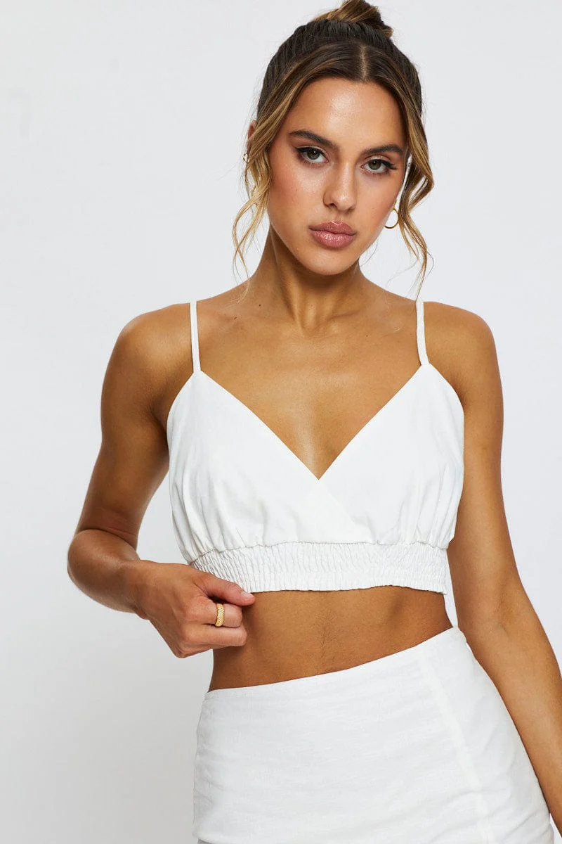 White Singlet Top Crop