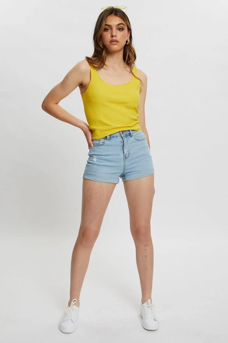 Red Light Must Ribbed Scoop Neck Cami