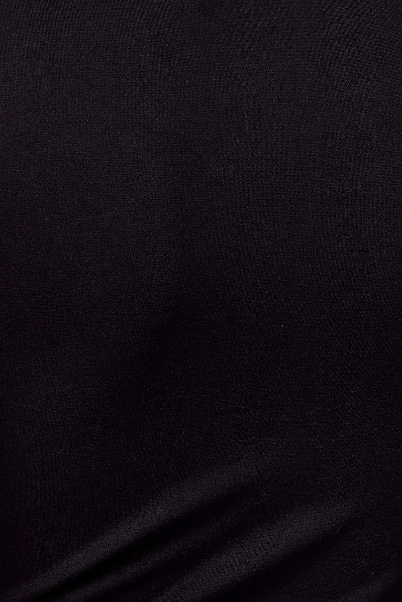 Black Bodysuit Short Sleeve Crew Neck Seamless