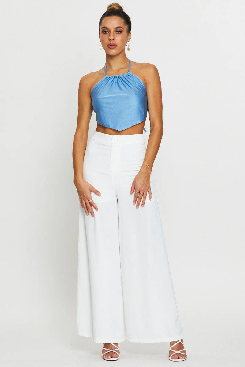 Blue Halter Top