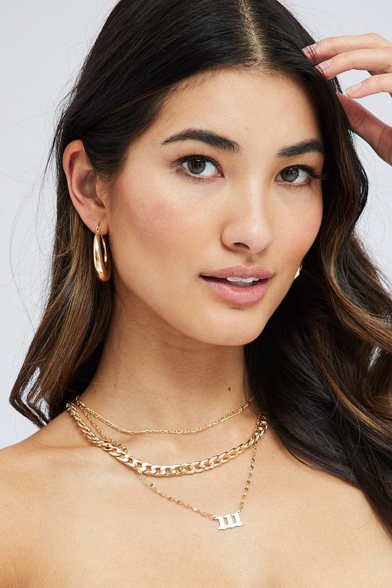 Gold 111 Number Layered Necklace