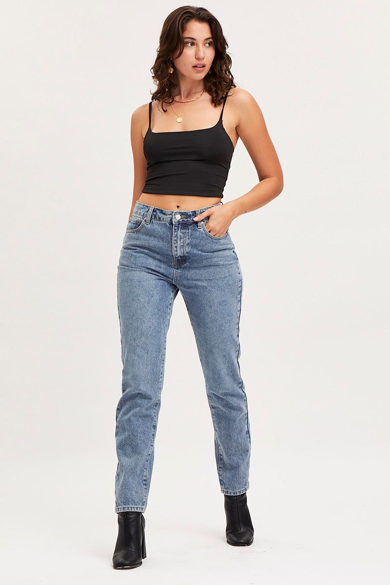 Blue Singlet Crop Top