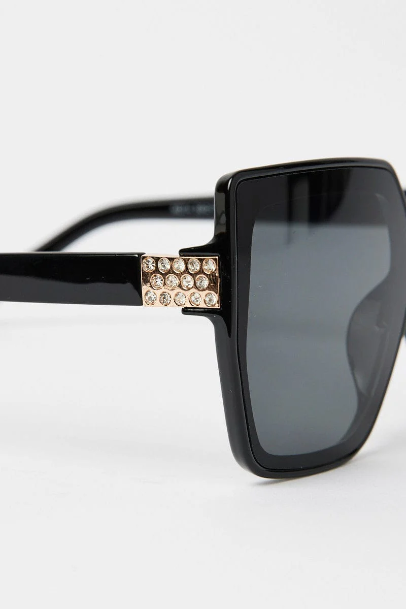 Grey Oversized Square Sunglasses