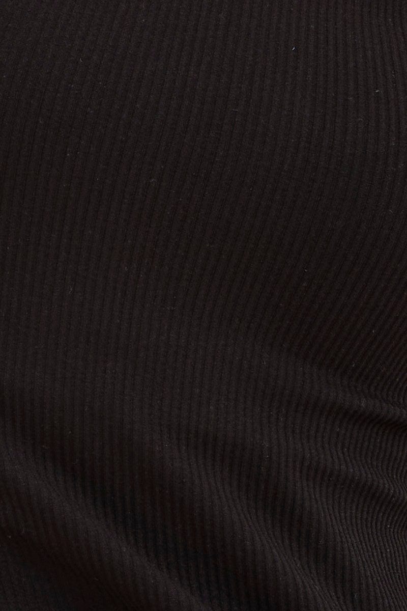 Black Seamless Tank Full Length Sleeveless Soop Neck