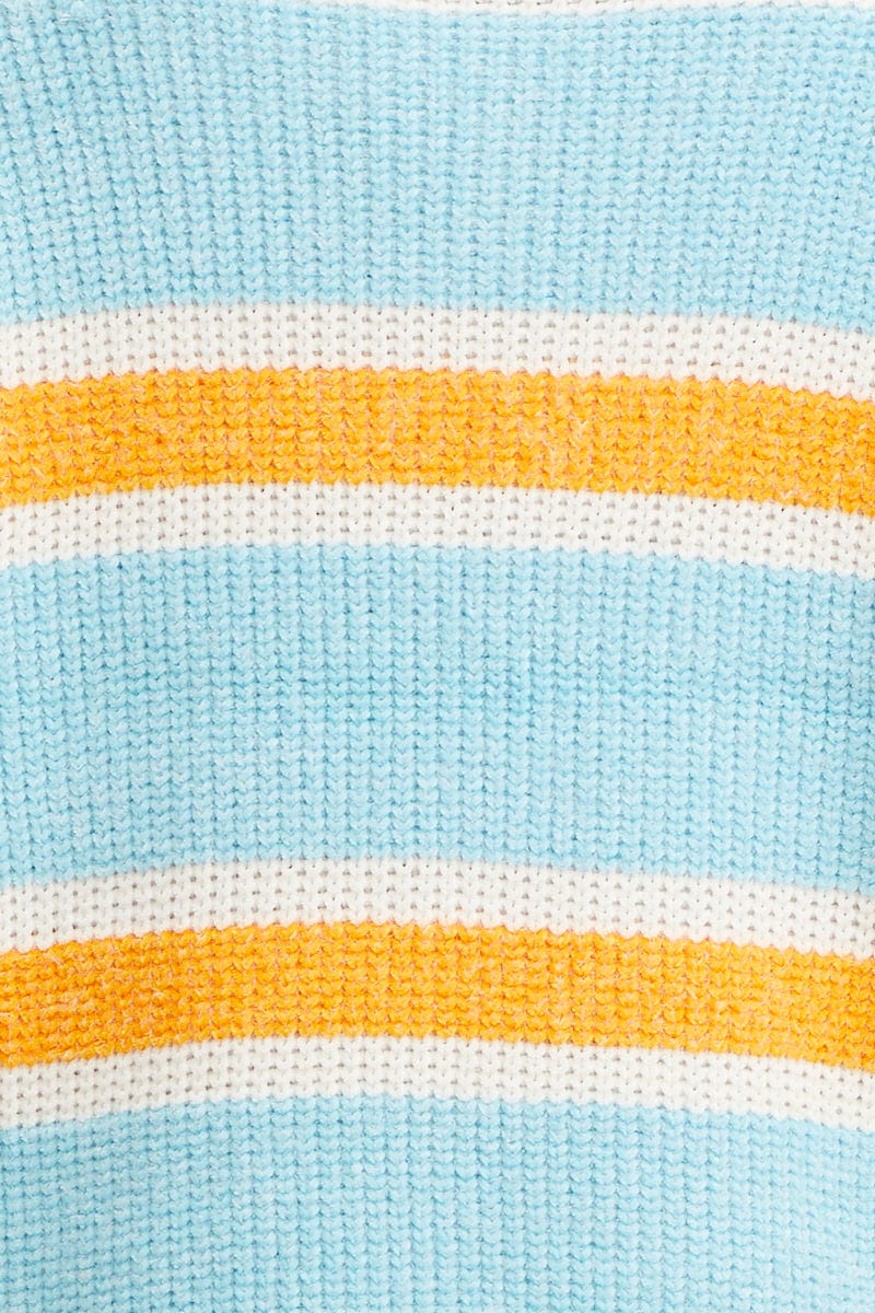 Stripe Knit Top Long Sleeve Relaxed Colour Block