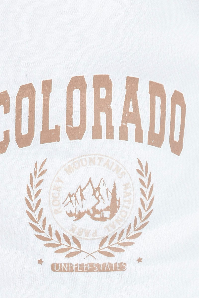 White Track Shorts High Rise Elastic Waist