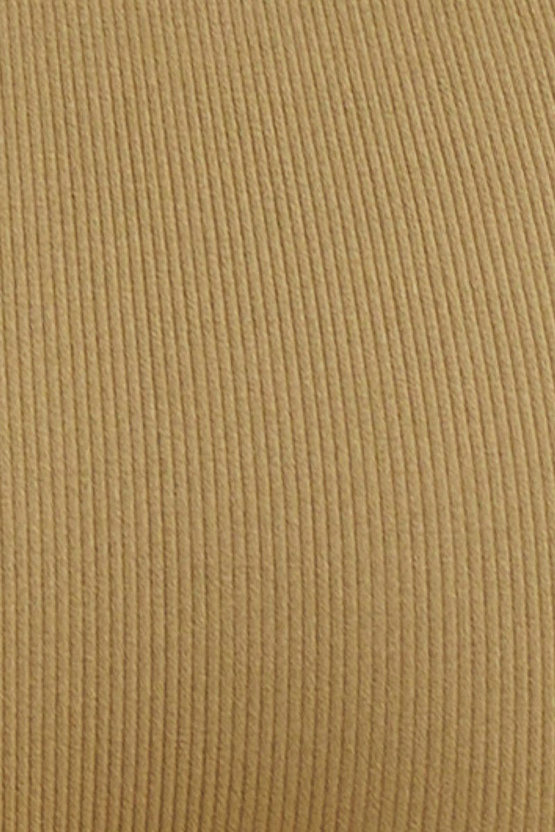 Green Nico Seamless Rib Straight Neck Crop Top