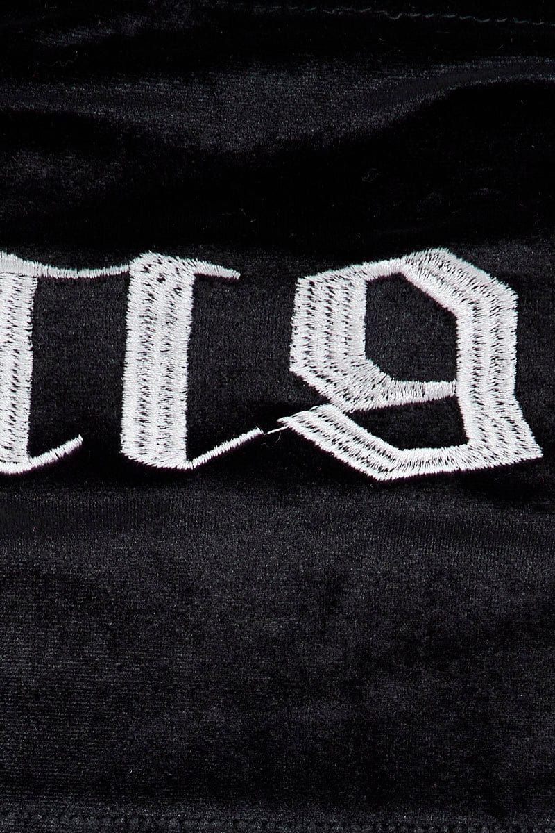 Black Velvet Bandeau Top