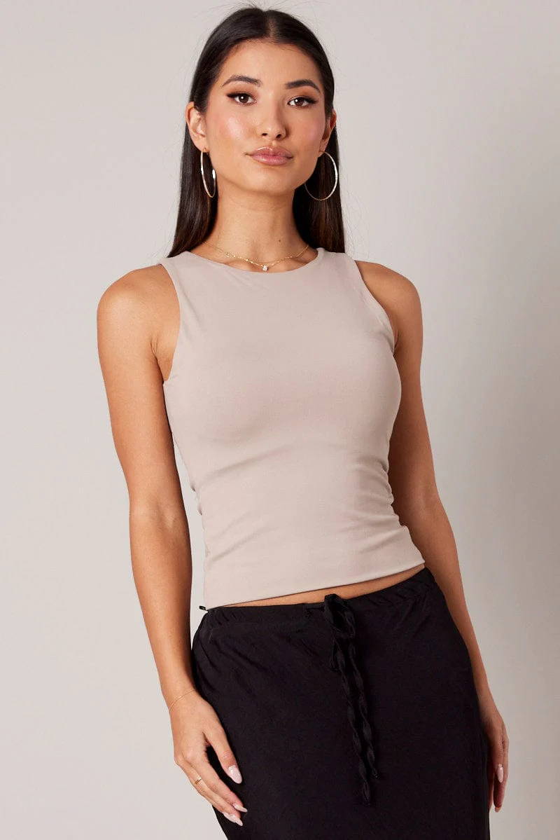 Beige Supersoft Tank Sleeveless