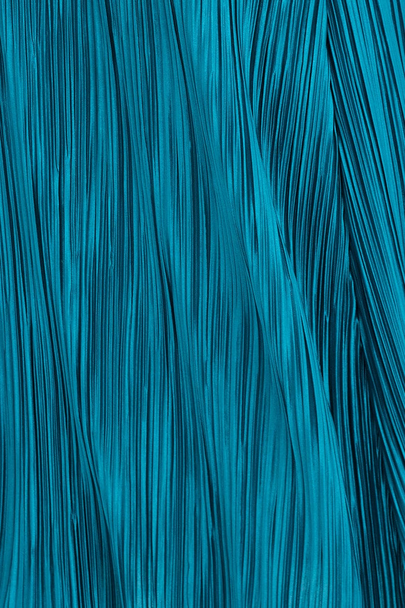 Green Maxi Dress Sleeveless Plisse