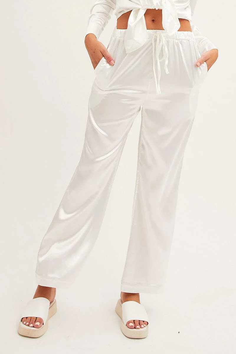 White Wide Leg Pants