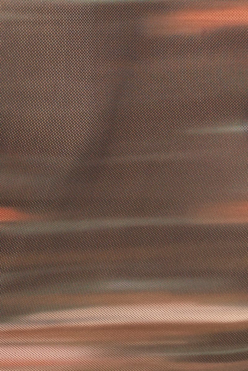 Orange Abstract Top Short Sleeve