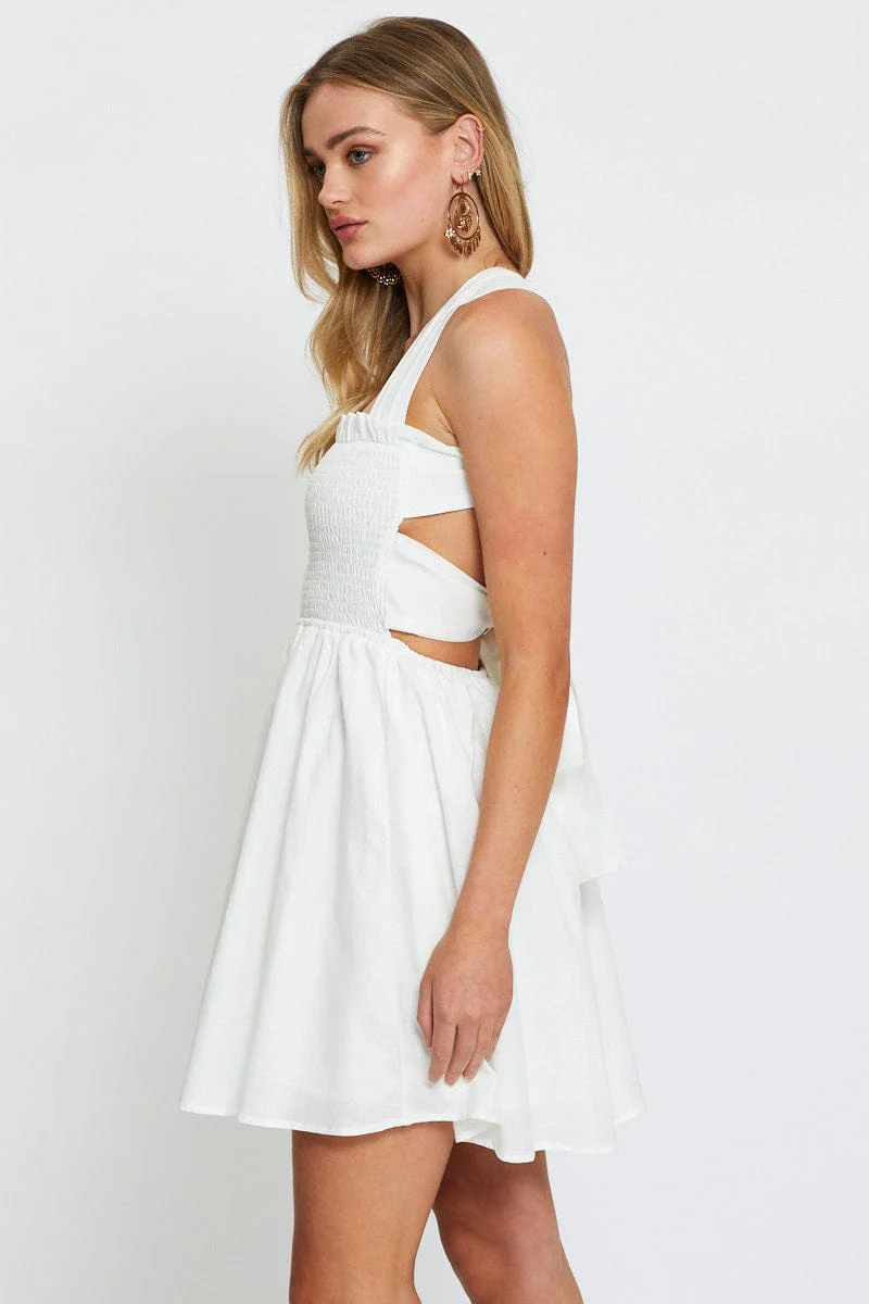 White Mini Dress Sleeveless