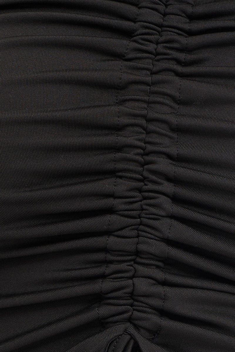 Black Tie Up Detail Long Sleeve Top