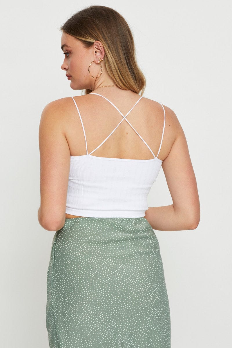 White Bralette Top Seamless Crop