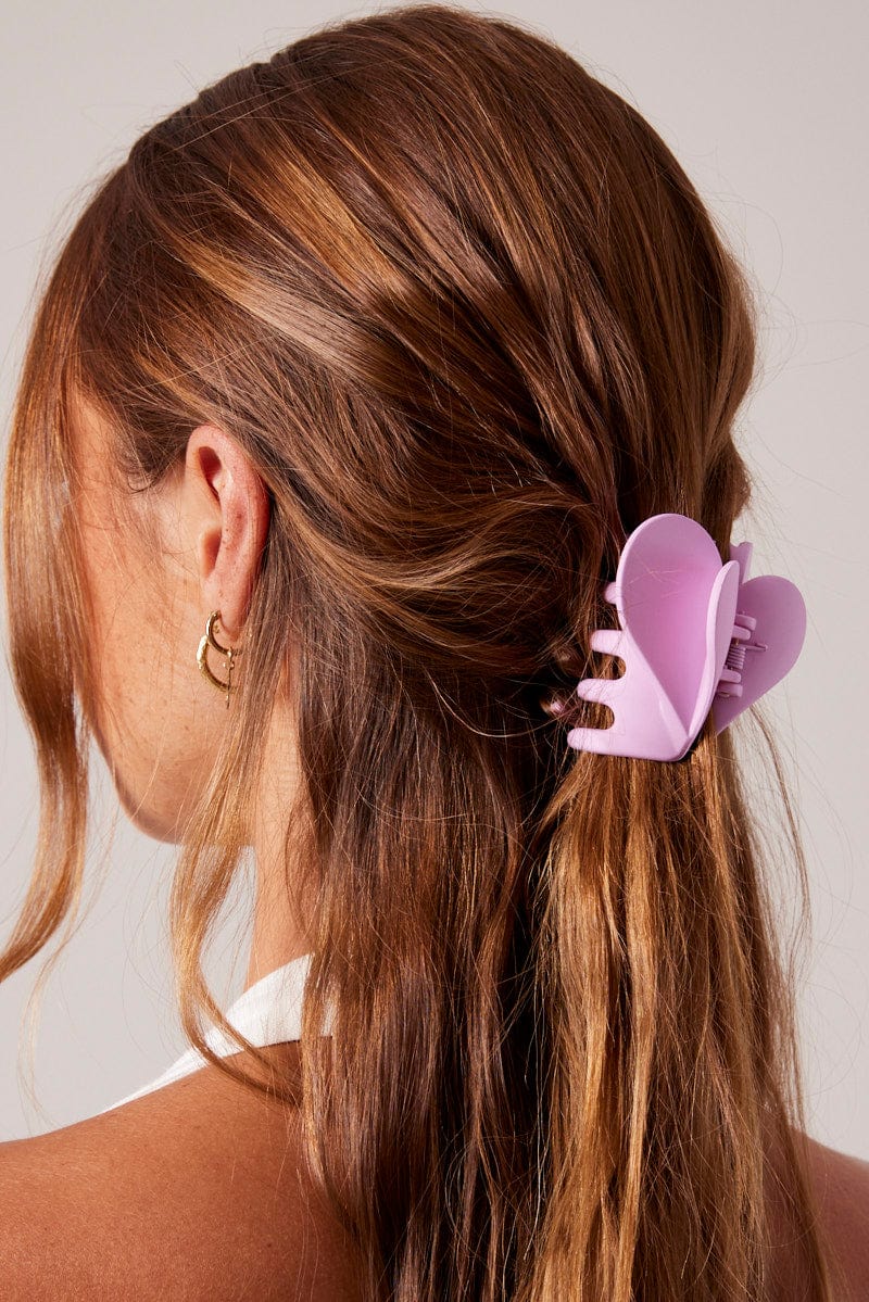 Pink Heart Claw Clip
