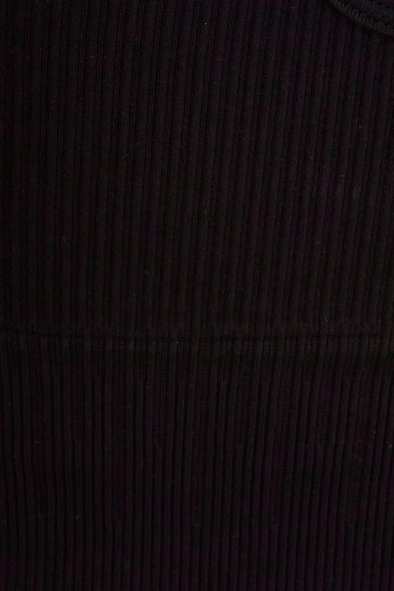 Black Seamless Activewear Singlet Basic Top