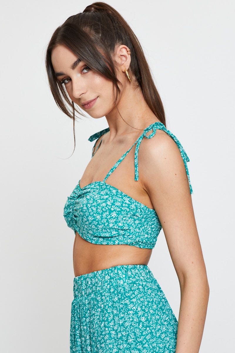 Print Crop Top Sleeveless