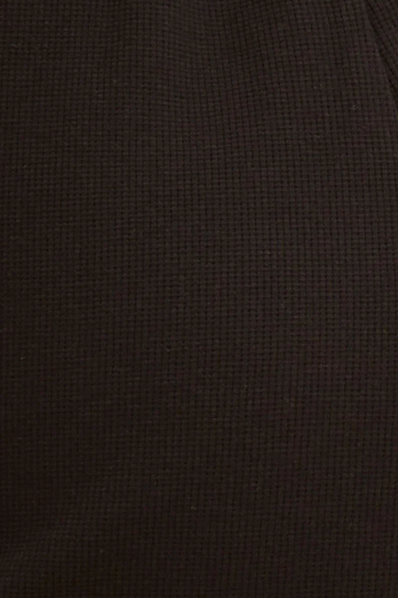 Black Sutton Waffle Ruched Shorts