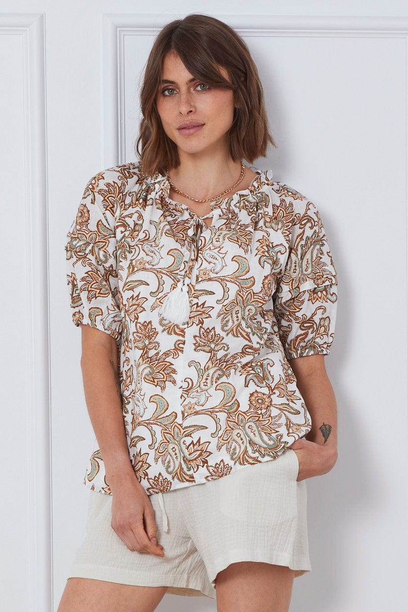 Print Top Short Sleeve Oversized