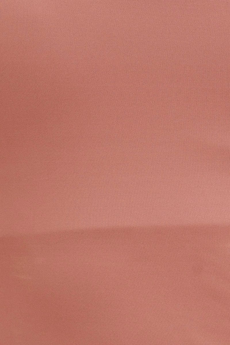 Brown Sara V Neck Active Tank Top