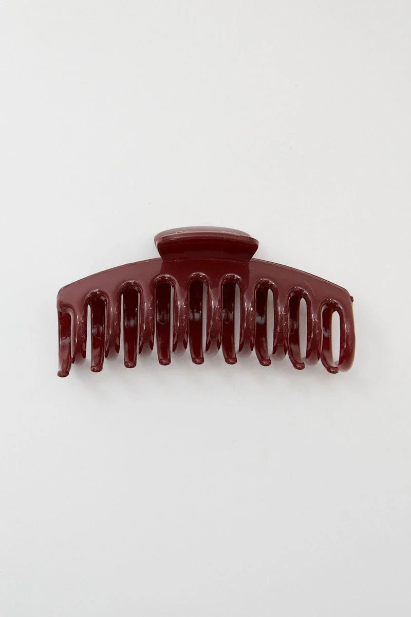 Red Classic Hair Claw Clip