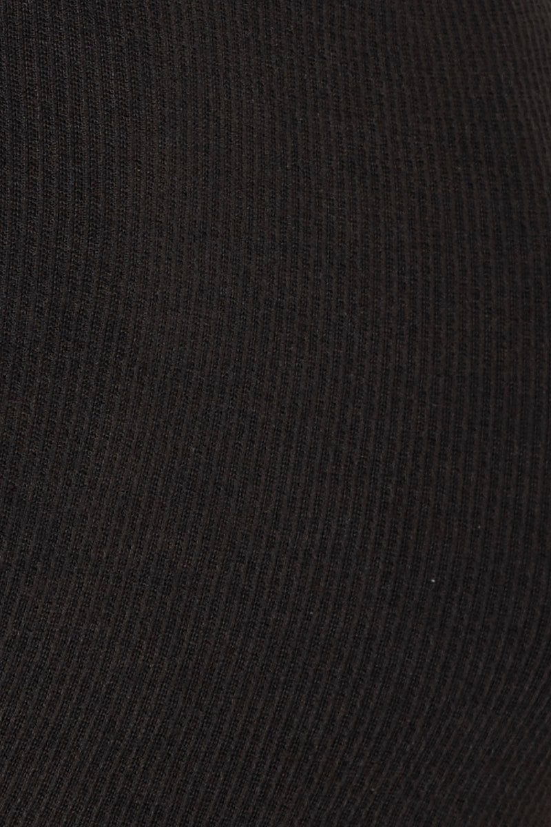 Black Top Flutter Sleeve Ruche