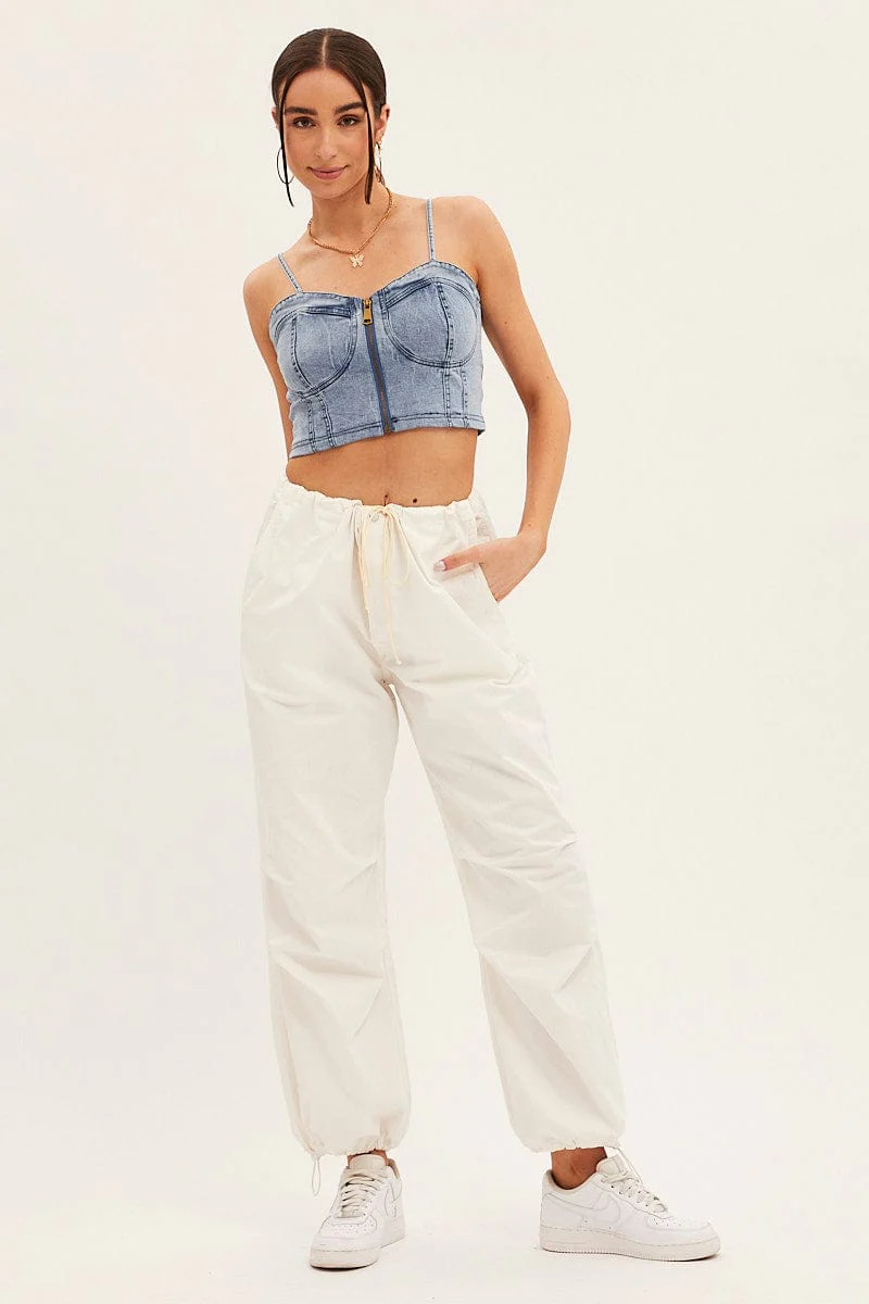Blue Denim Corset Top