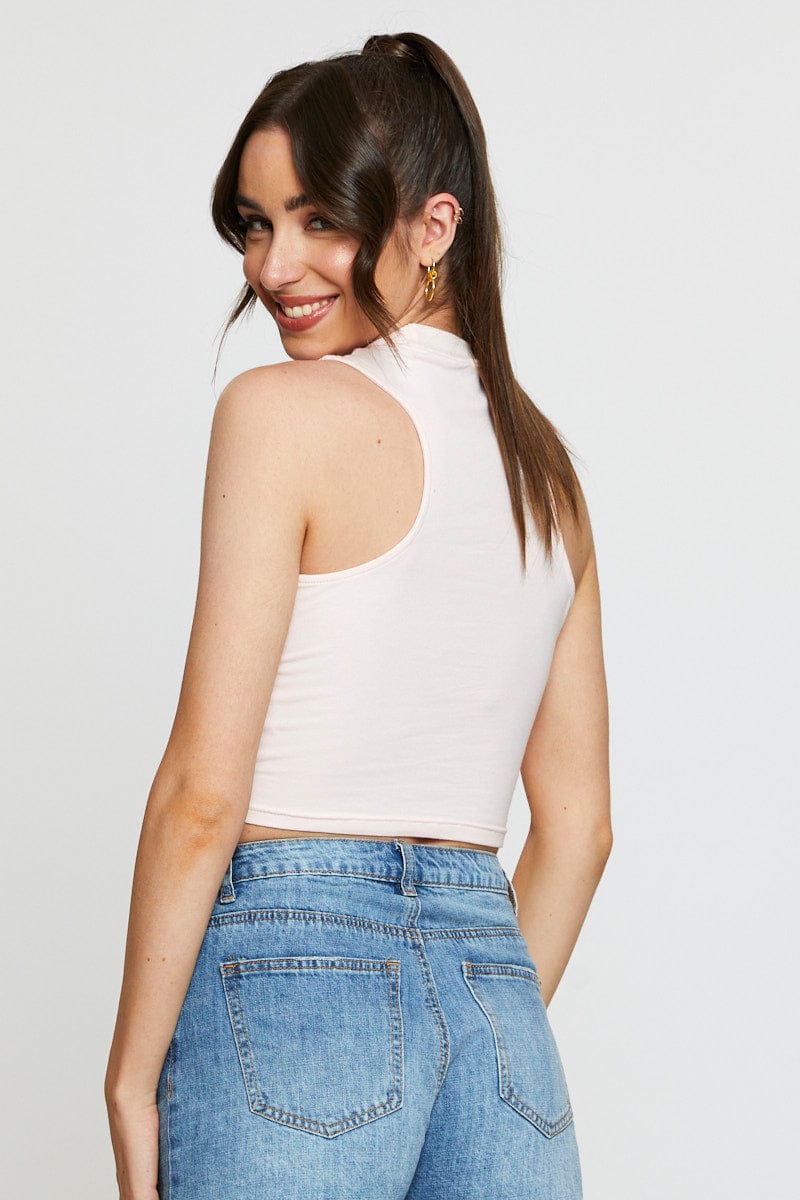 Pink Crop Top Side Drawstring