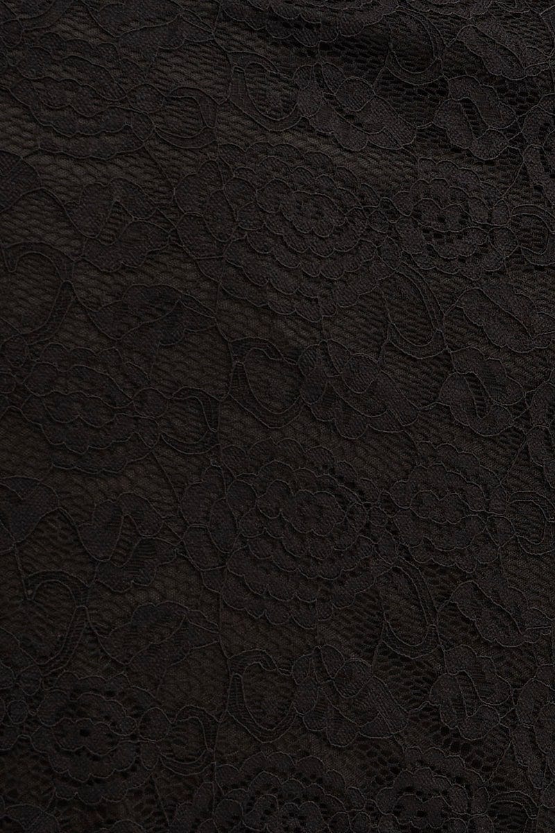 Black Bolero Long Sleeve Tie Front V Neck Lace