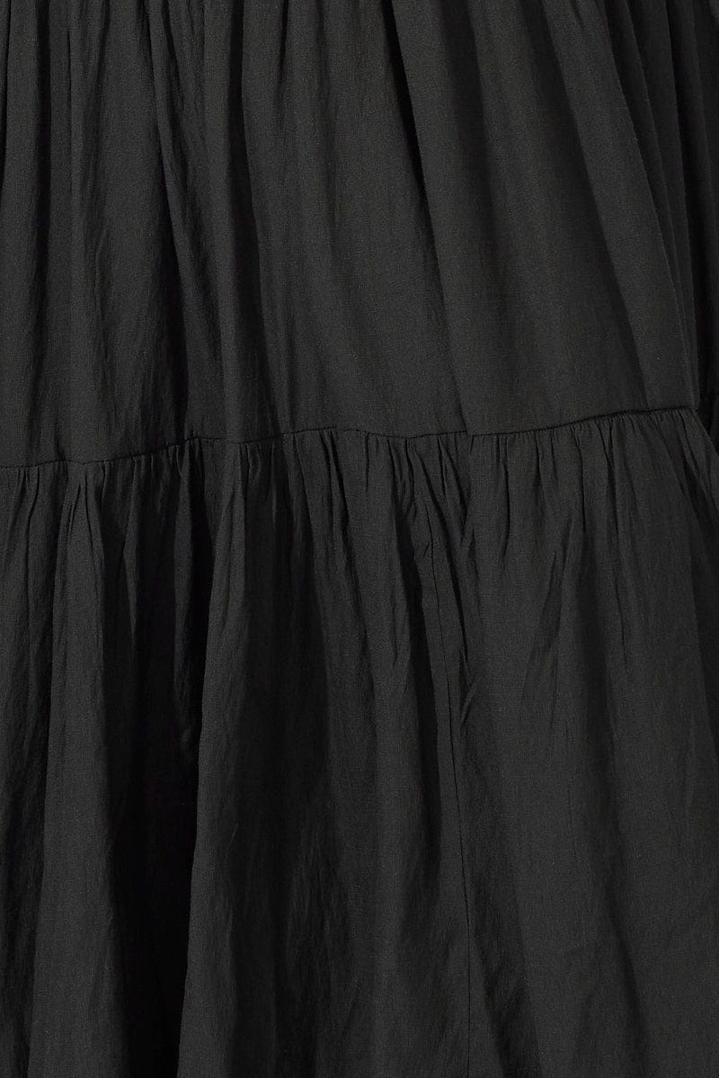 Black Maxi Dress Tiered Sleeveless