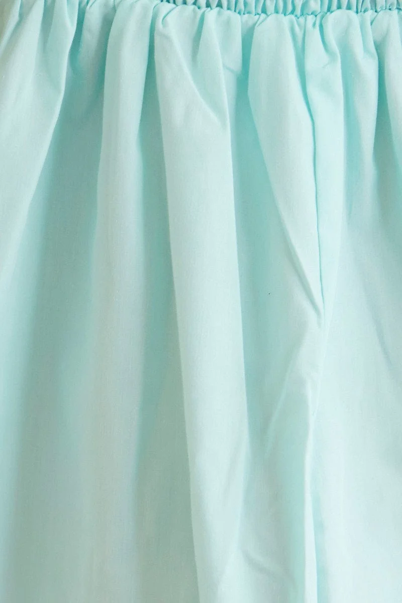 Green Mini Dress Short Sleeve Sweetheart Neck