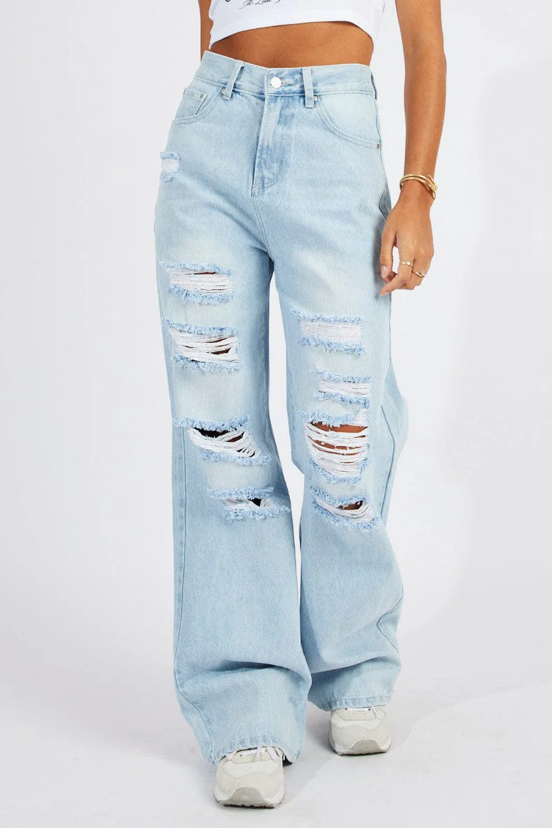 Denim Wide Leg Jean High Rise